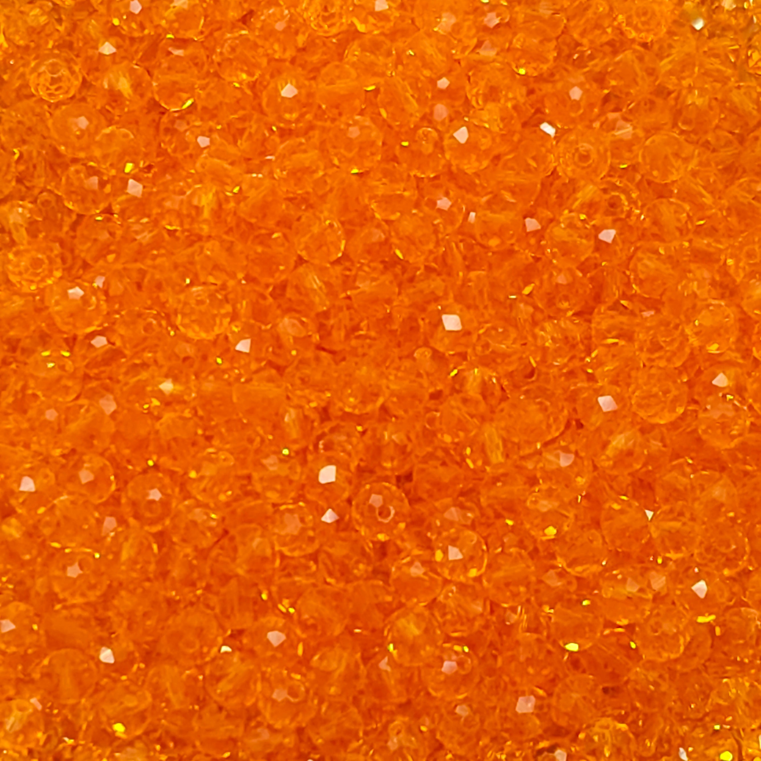 Coral Faceted Crystal Glass Rondelle Beads