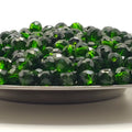 Dark Green Faceted Crystal Glass Rondelle Beads