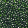Dark Green Faceted Crystal Glass Rondelle Beads