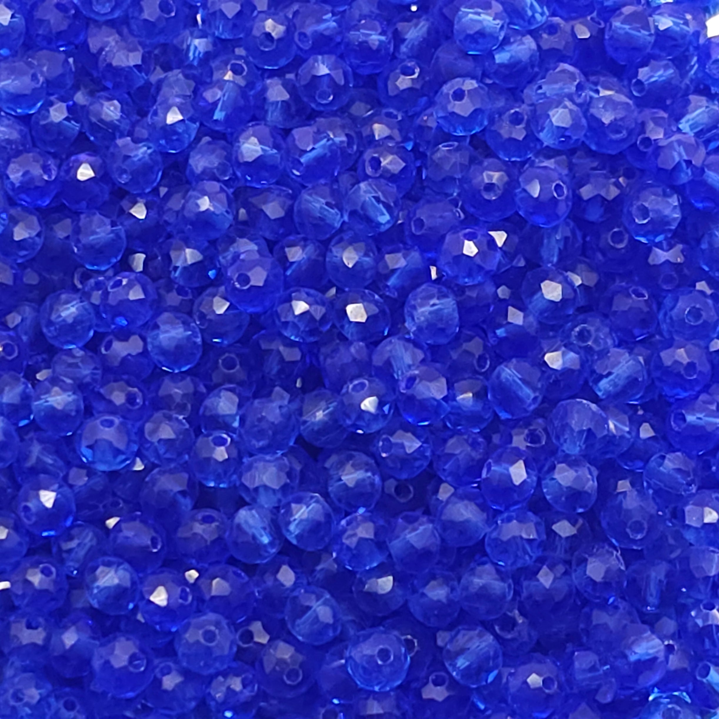 Royal Blue Faceted Crystal Glass Rondelle Beads