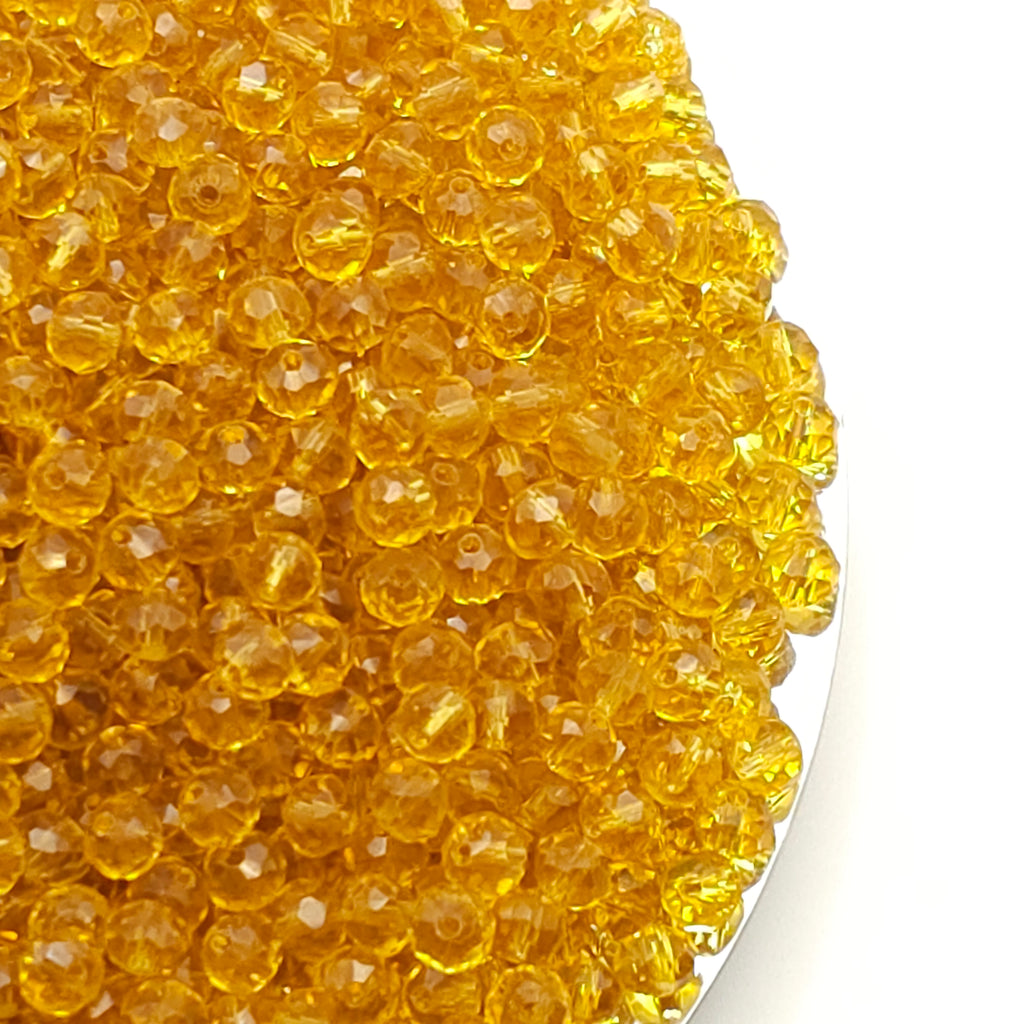 Peru Faceted Crystal Glass Rondelle Beads