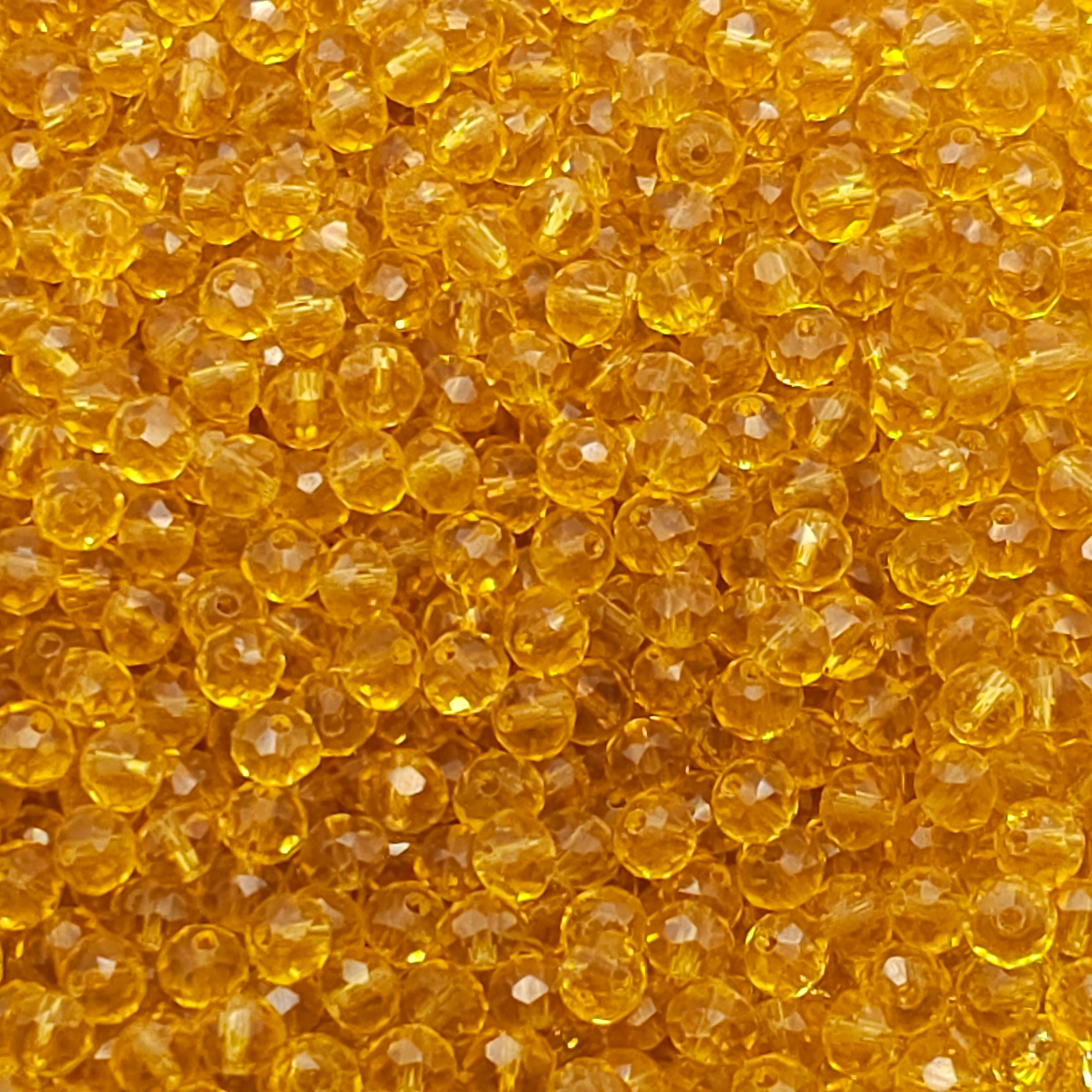 Peru Faceted Crystal Glass Rondelle Beads