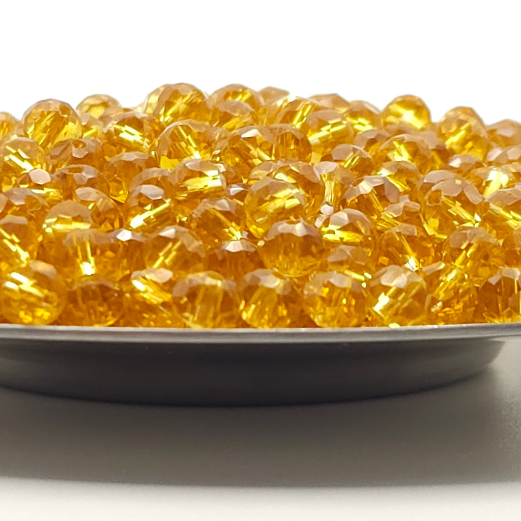 Peru Faceted Crystal Glass Rondelle Beads