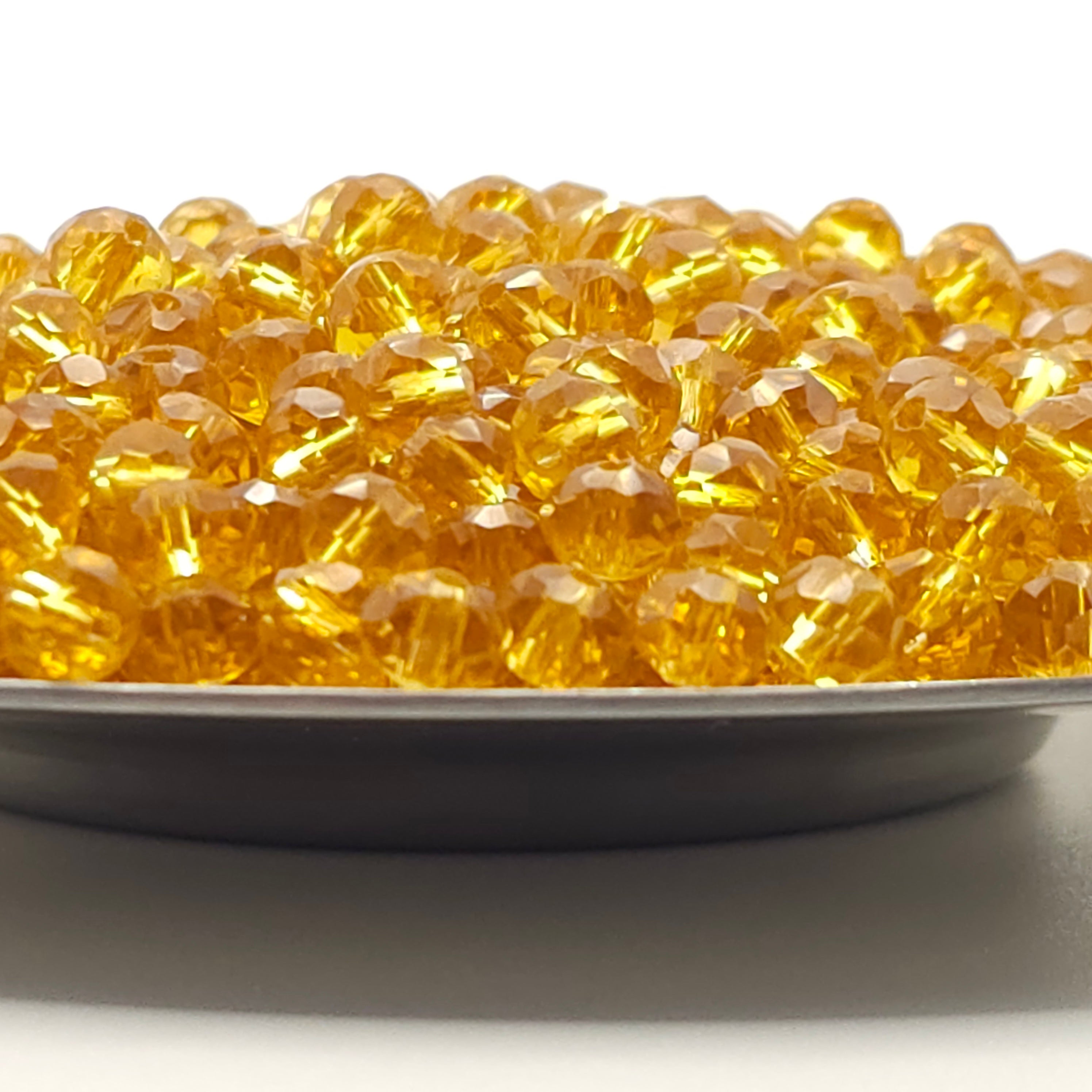 Peru Faceted Crystal Glass Rondelle Beads