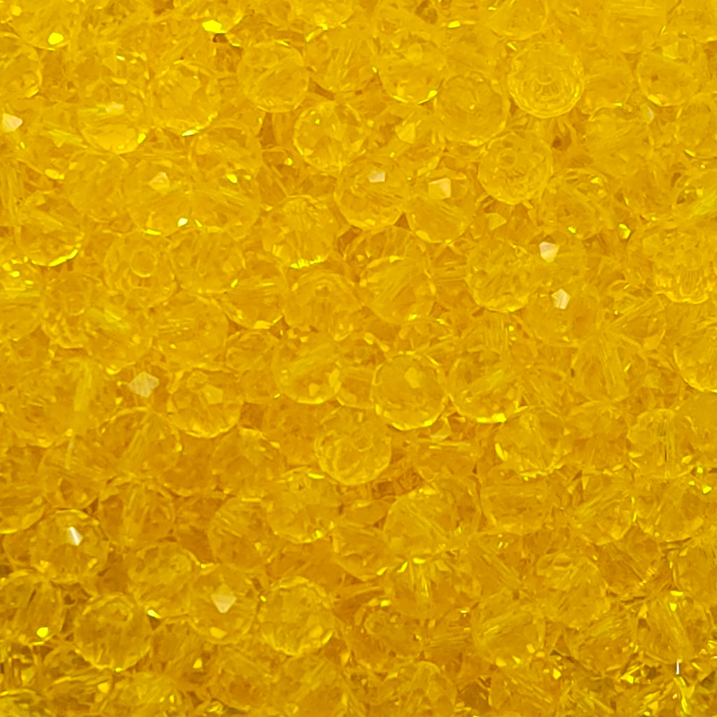 Orange Faceted Crystal Glass Rondelle Beads