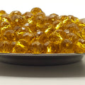 Goldenrod Faceted Crystal Glass Rondelle Beads