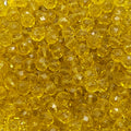 Light Goldenrod Faceted Crystal Glass Rondelle Beads