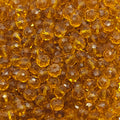 Dark Goldenrod Faceted Crystal Glass Rondelle Beads