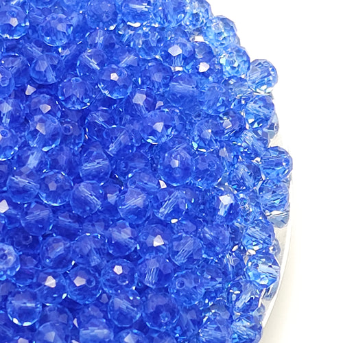6mm Light Sky Blue Crystal Glass Rondelle Beads for Jewellery Making