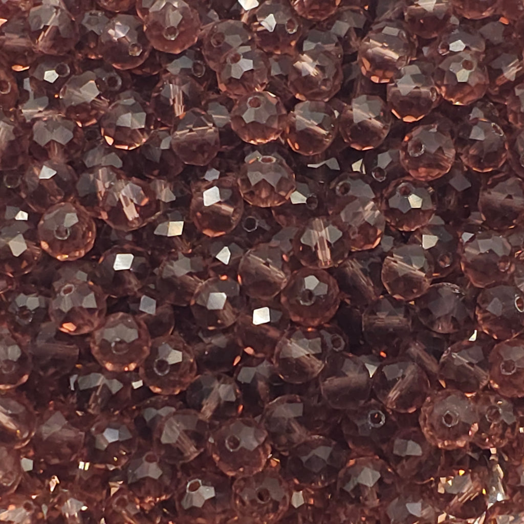 Pale Violet Faceted Crystal Glass Rondelle Beads