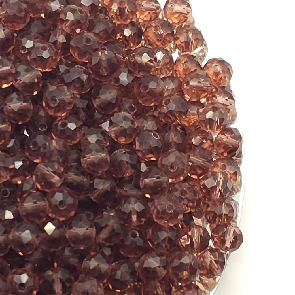 Pale Violet Faceted Crystal Glass Rondelle Beads