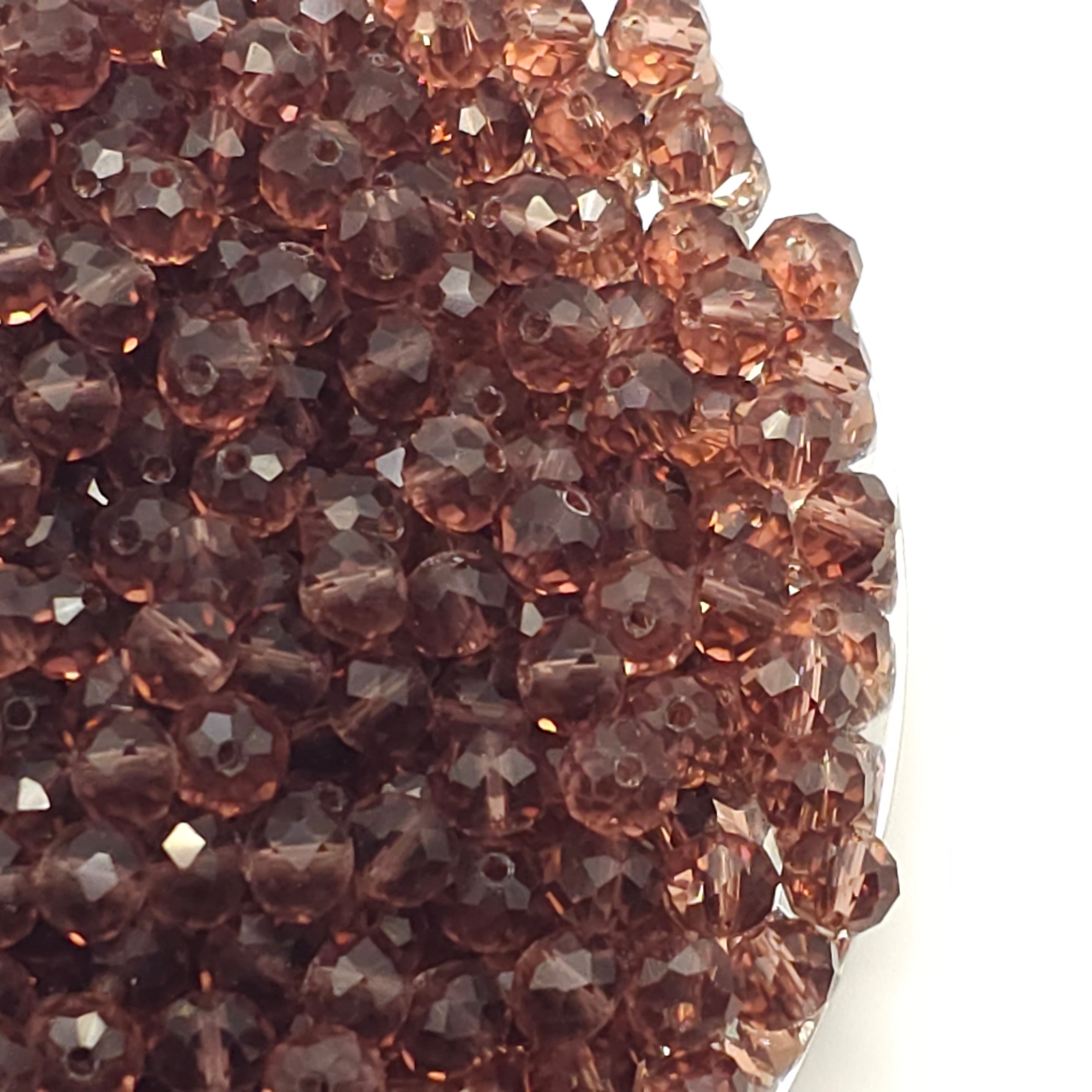 Pale Violet Faceted Crystal Glass Rondelle Beads