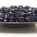 Medium Purple Faceted Crystal Glass Rondelle Beads