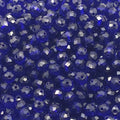Blue Faceted Crystal Glass Rondelle Beads