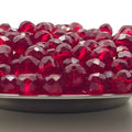 Fire Brick Faceted Crystal Glass Rondelle Beads