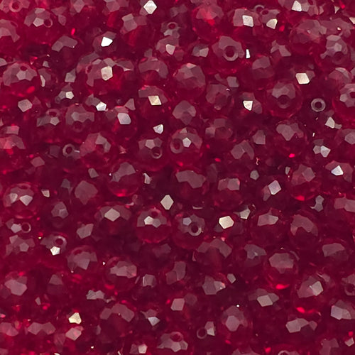 6mm Fire Brick Crystal Glass Rondelle Beads for Jewellery Making