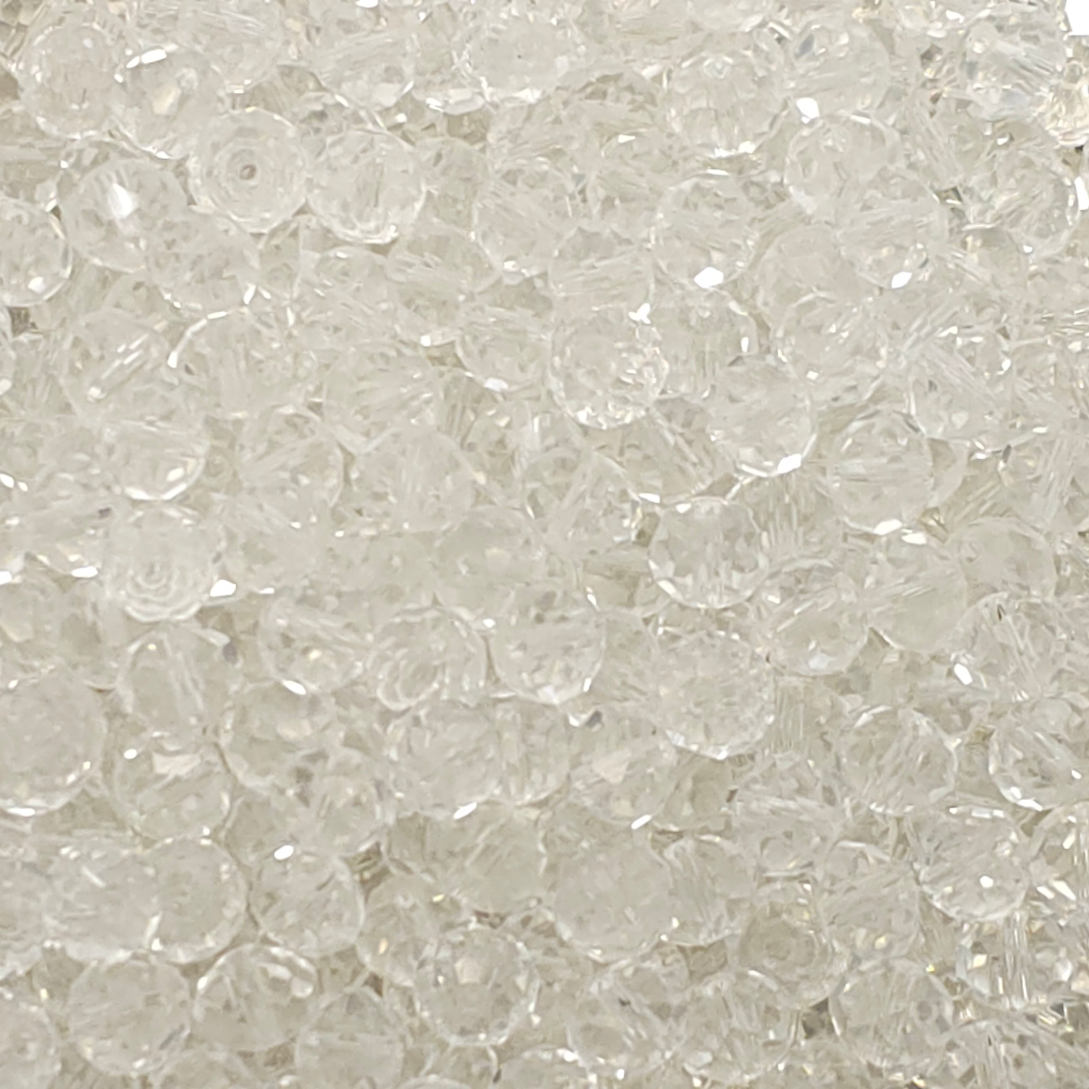 Clear Faceted Crystal Glass Rondelle Beads