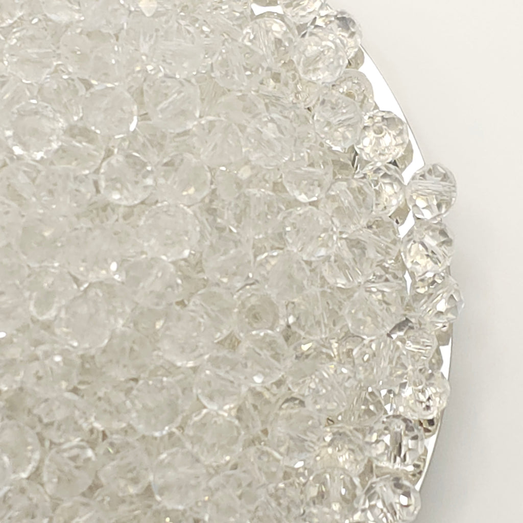 Clear Faceted Crystal Glass Rondelle Beads