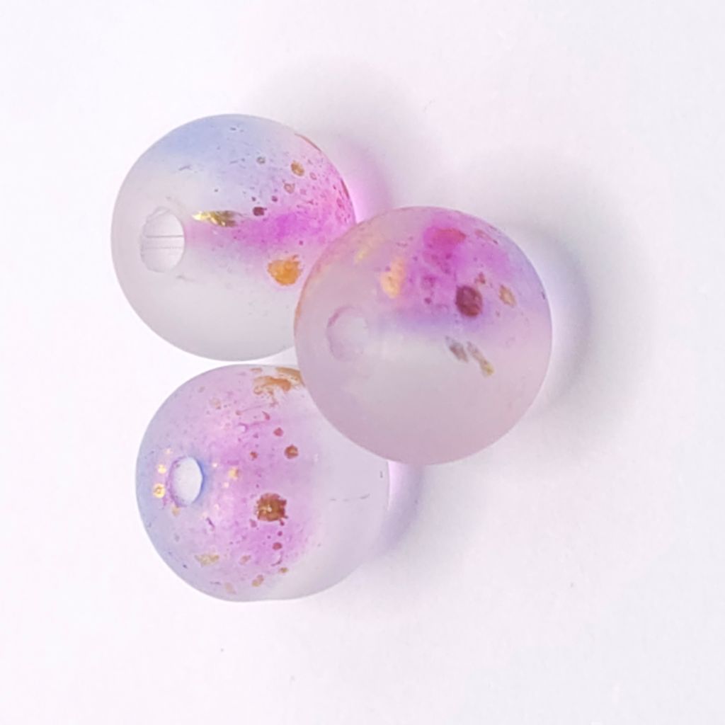 Blue‑Purple frosted glass beads with a matte finish. Soft, dreamy and perfect for elegant handmade jewellery.