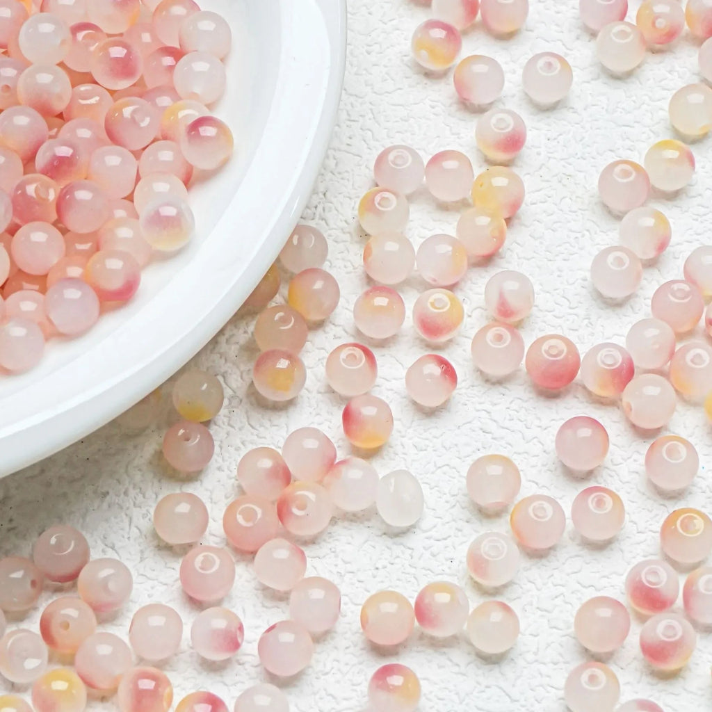 Cardamon Yellow glossy gradient beads with a warm shine. Bright and perfect for cheerful handmade jewellery.