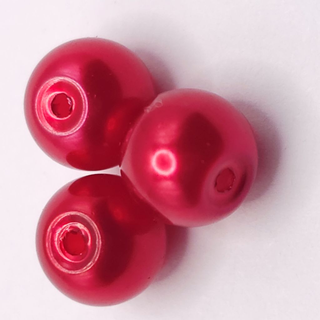 Fire Brick – Pearlised Gloss Glass Beads (8mm, Pack of 100)