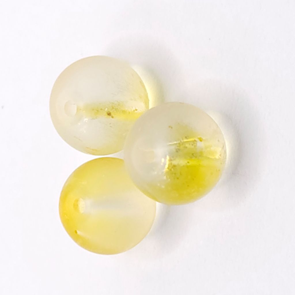 Gold frosted glass beads with a matte finish. Warm, elegant and perfect for luxury handmade jewellery.