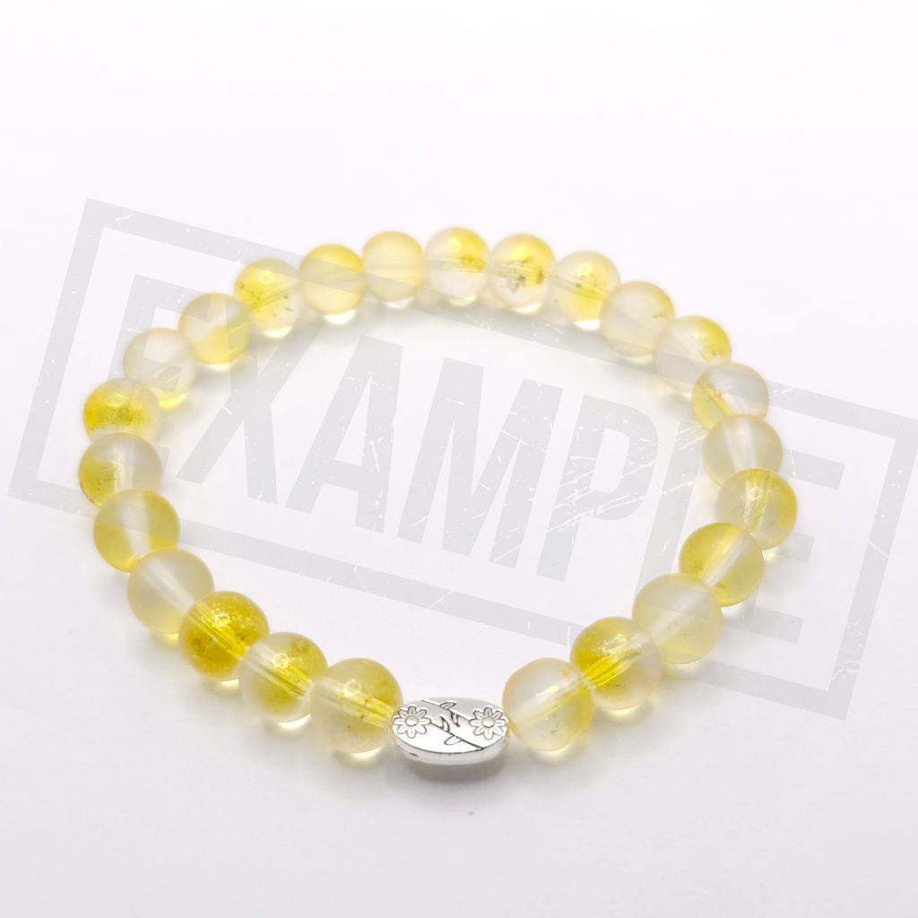 Gold frosted glass bead bracelet with a matte finish. Warm, elegant and perfect for luxury handmade jewellery.