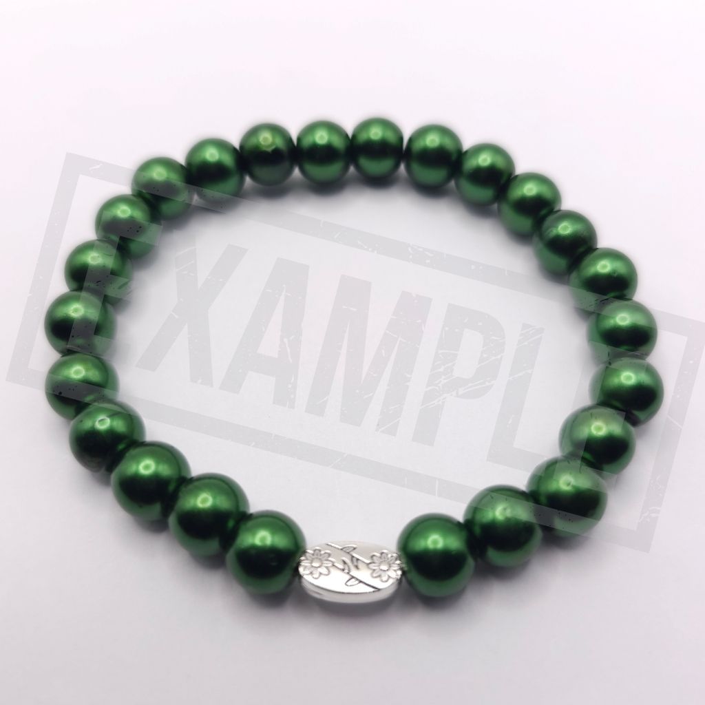 Green – Pearlised Gloss Glass Beads (8mm, Pack of 100)