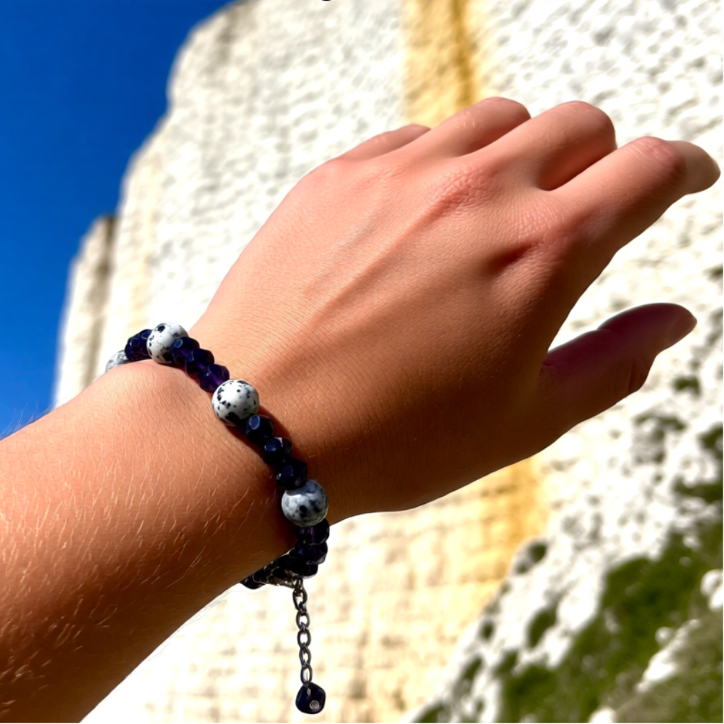 Hand wearing a bracelet 