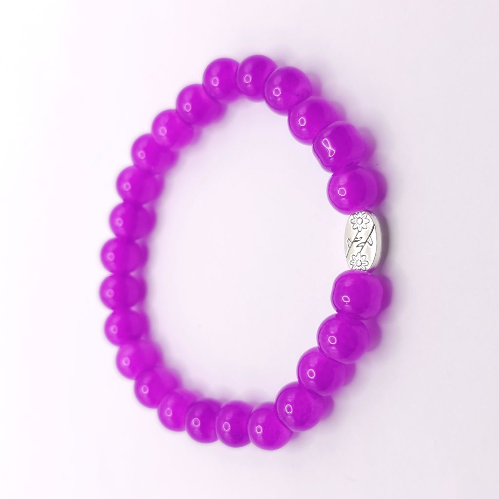 A handmade bracelet that brings calming colour and elegant softness to any look.