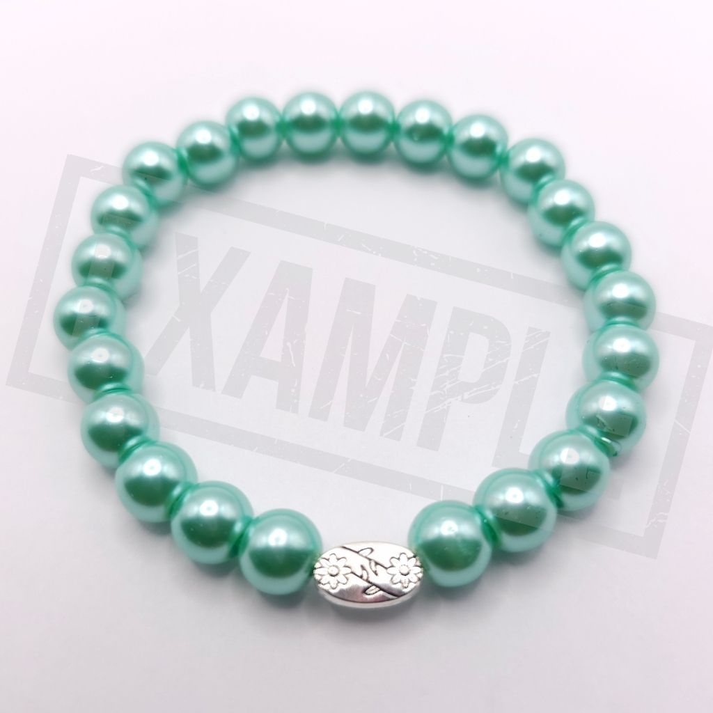 Medium Aquamarine – Pearlised Gloss Glass Beads (8mm, Pack of 100)
