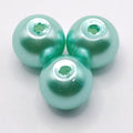 Medium Aquamarine – Pearlised Gloss Glass Beads (8mm, Pack of 100)