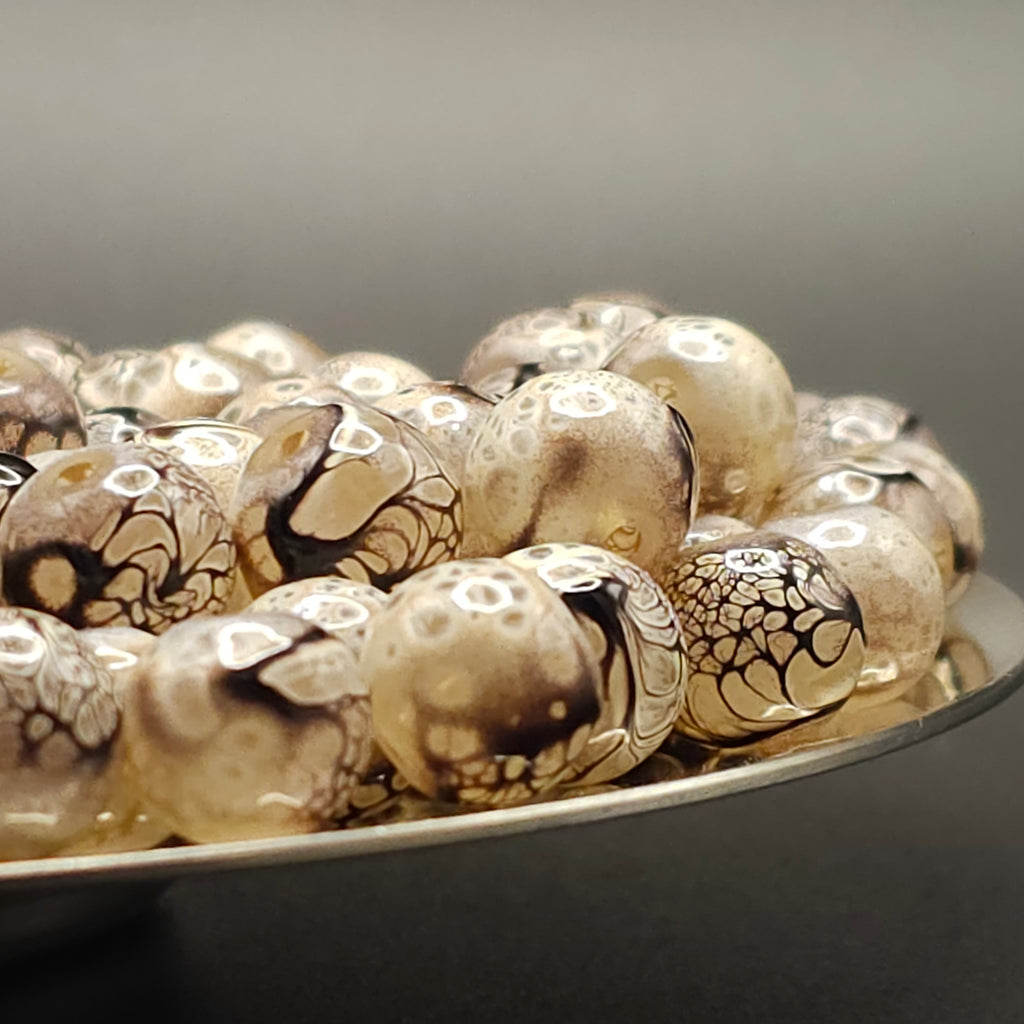 Old Lace Premium Painted Glossy Glass Beads