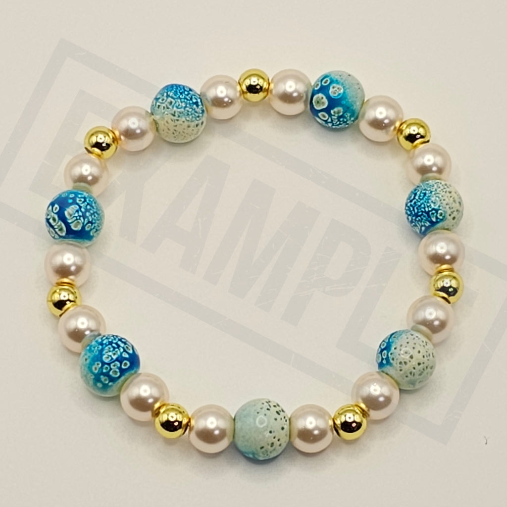 Cyan Premium Painted Glossy Glass Beads