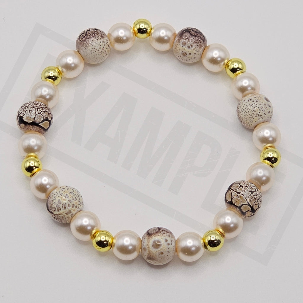 Old Lace Premium Painted Glossy Glass Beads