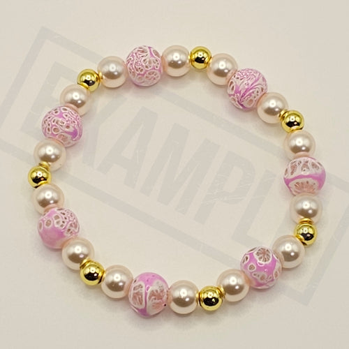 Plum Premium Painted Transparent Glass Bead Bracelet