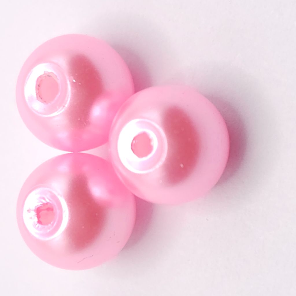 Pink – Pearlised Gloss Glass Beads (8mm, Pack of 100)