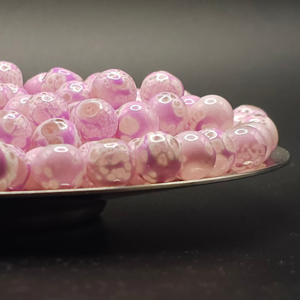 Plum Premium Painted Glossy Glass Beads