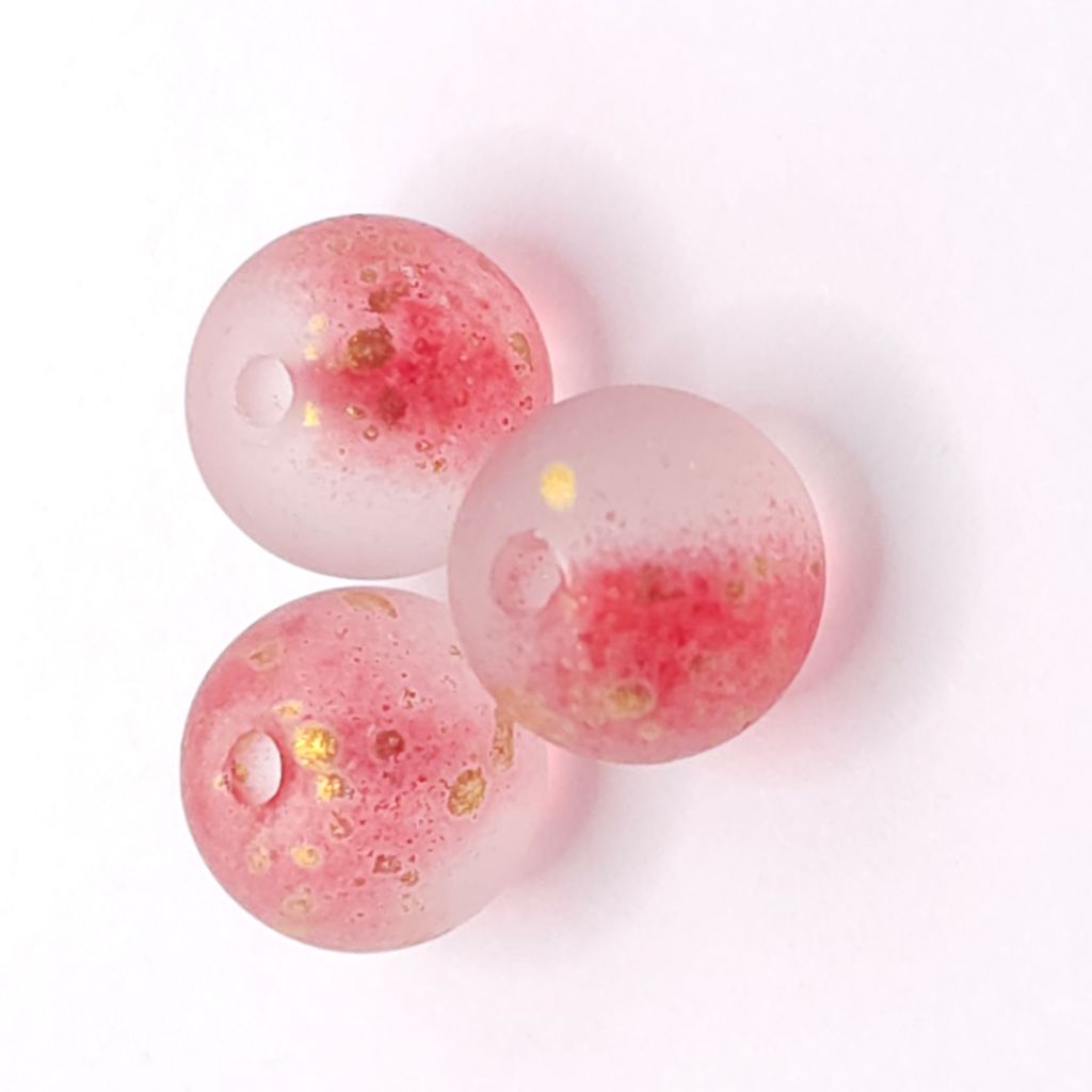 Red frosted glass beads with a matte finish. Bold, warm and perfect for standout handmade jewellery.