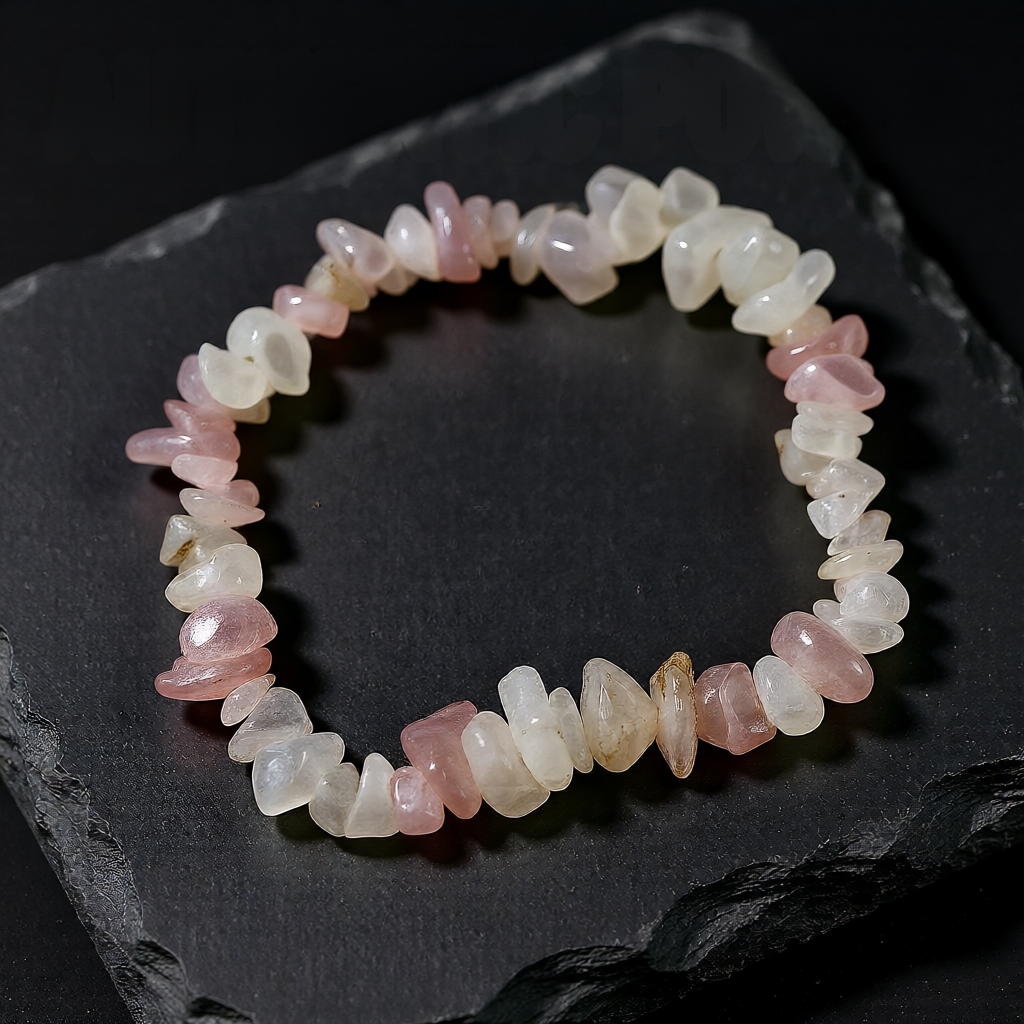 Rose Quartz Bracelet on a dark surface