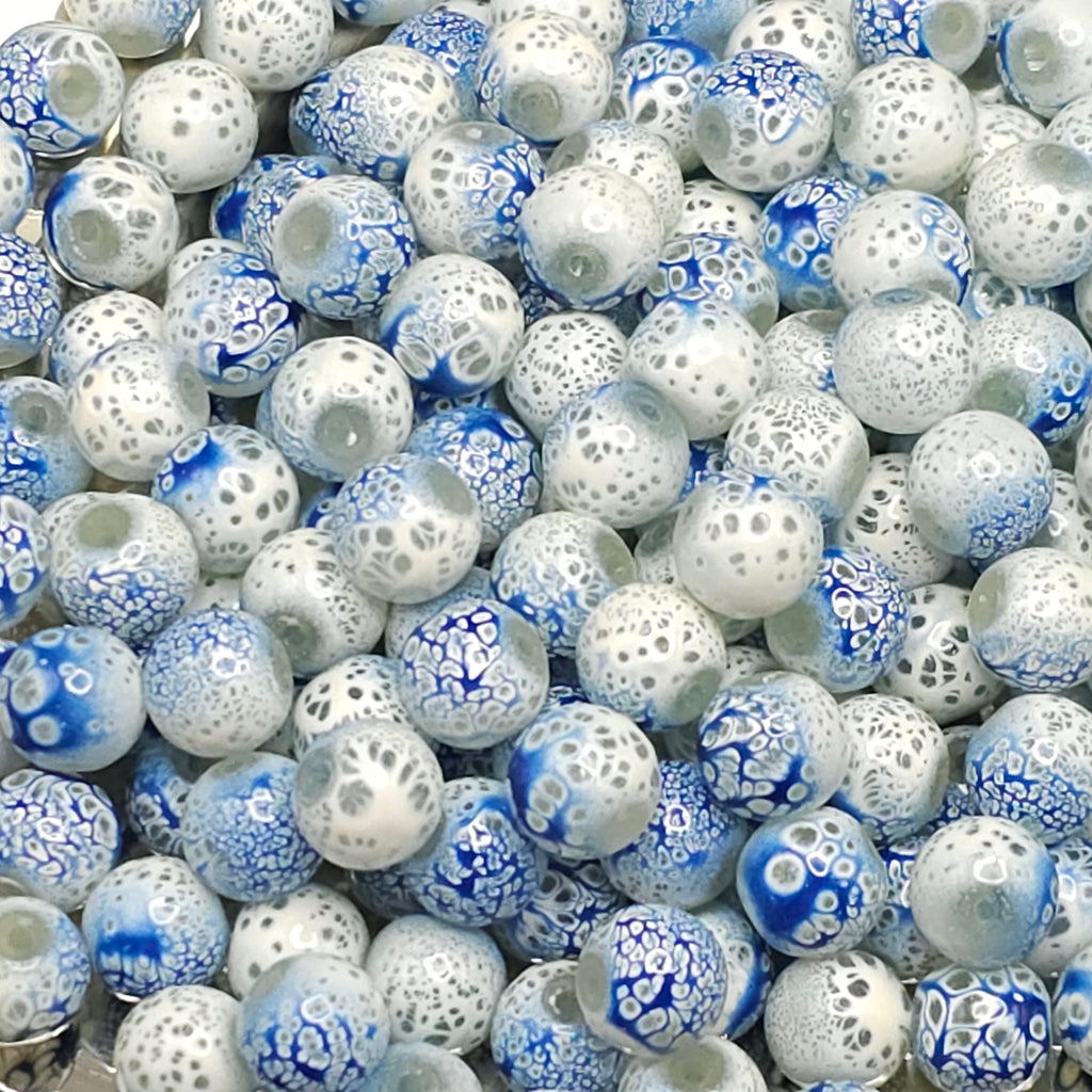 8mm Royal Blue Premium Painted Glossy Glass Beads