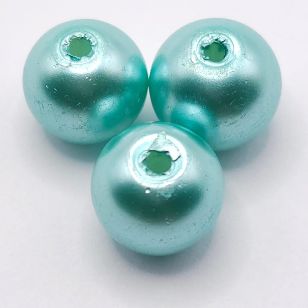 Turquoise – Pearlised Gloss Glass Beads (8mm, Pack of 100)