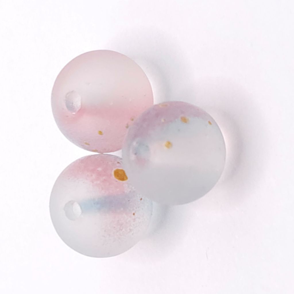 Water Foam Blue frosted glass beads with a matte finish. Fresh, calming and perfect for ocean‑inspired jewellery.