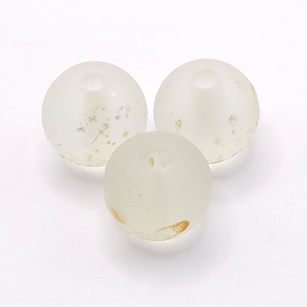White frosted glass beads with a matte finish. Clean, elegant and perfect for refined handmade jewellery.