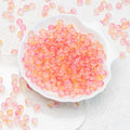 Yellow‑Pink frosted glass beads with a soft matte finish. Colourful, warm and perfect for playful handmade jewellery.